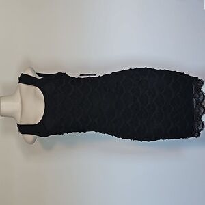 Guess black sleeveless scalloped fringe dress-12